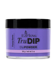 Front facing EzFlow TruDIP Fancy Pantz 2 ounce glass container capped with a black cover