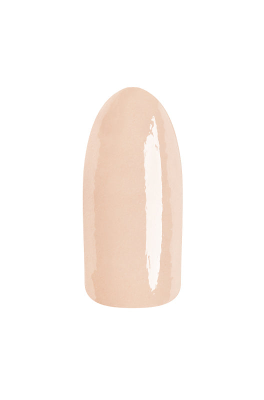 Bright nude creme' EzFlow TruDIP Secret Snaps nail dip powder swatched onto a fake nail