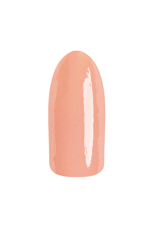 EzFlow TruDIP Fake It swatchd onto synthetic nails displaying its pinky peach hue