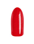 EzFlow TruDIP Roxanne swatchd onto synthetic nails displaying its bright red hue