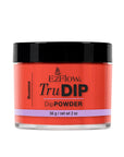 A short 2 ounce glass container of EZFlow TruDIP Roxanne printed with brand & product name