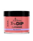 Front view of EzFlow TruDIP Kiss Me nail dip powder in a 2 ounce glass jar