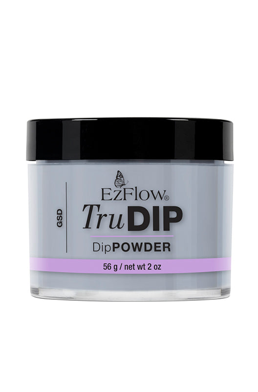 Front view of EzFlow TruDIP GSD nail dip powder in a 2 ounce glass container