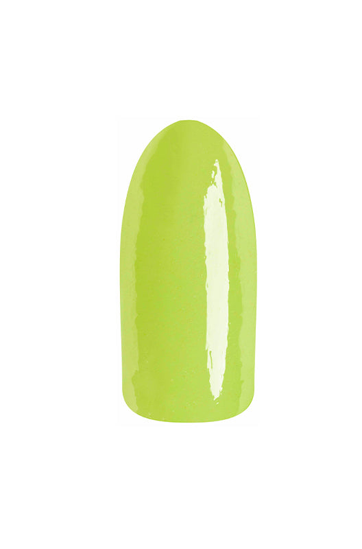 Bright moss creme' EzFlow TruDIP Lil' Secrets nail dip powder swatched onto a fake nail