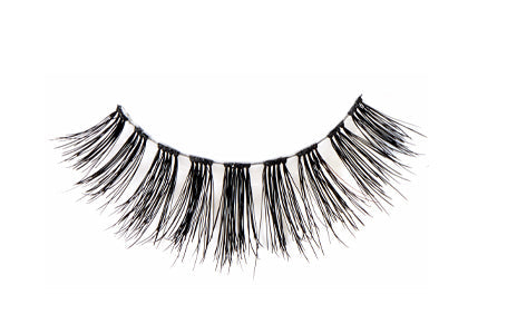 A closeup shot of Ardell Double Up 213 featuring its full volume fill, extra-long length & clustered lash style