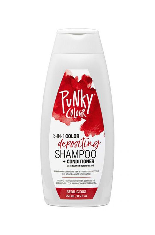 Punky Colour Redilicious Shampoo – 3-in-1 color depositing shampoo + conditioner in Redilicious shade, 250ml.
