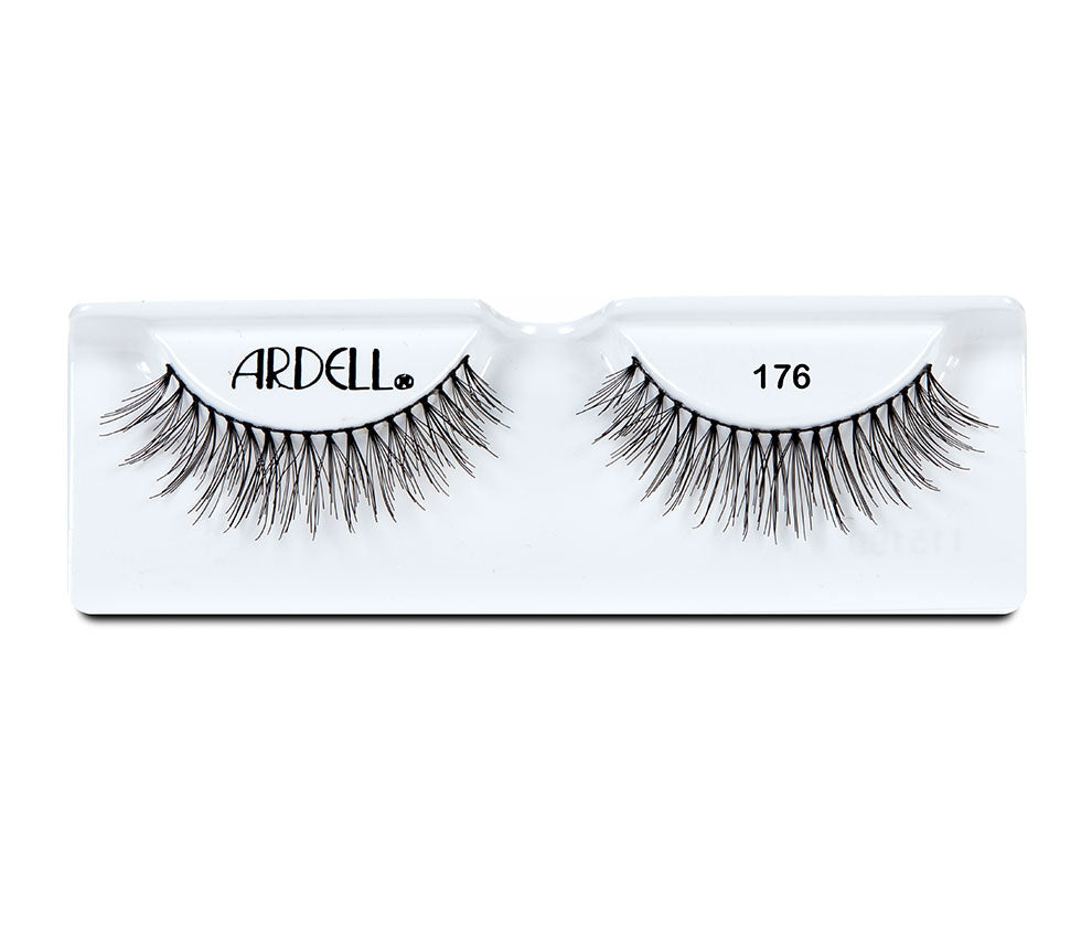 Pair of Ardell Natural 176 faux lashes in inner packaging labelled "Ardell" & "176"
