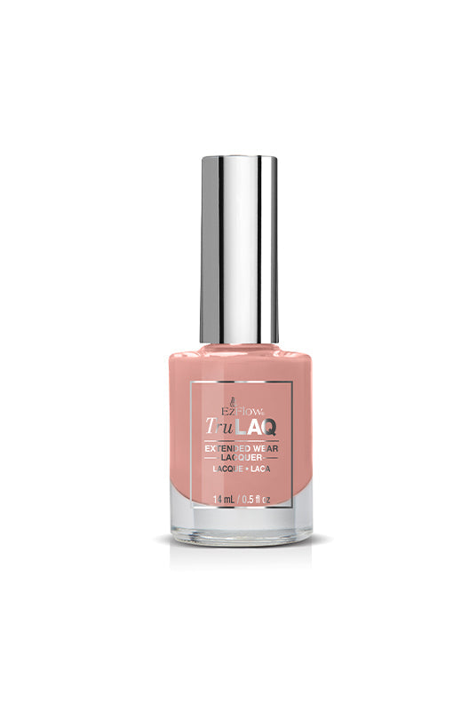 EzFlow TruLAQ French Cover Pink Nail Polish - extended wear lacquer in soft pink shade, 0.5 fl oz bottle.