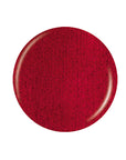 Glossy fire engine red color badge sample color swatch lay in white color background