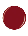 Glossy fire engine red color badge sample color swatch lay in white color background