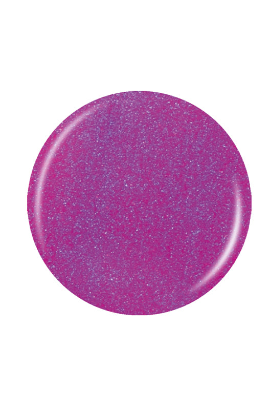 Glittery red-violet color of a circle sample color swatch of nail enamel with white setting