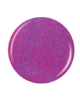 Glittery red-violet color of a circle sample color swatch of nail enamel with white setting