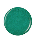 Vibrant green turquoise color of a circle sample color swatch badge in white background