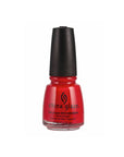 Front view of China Glaze Nail Lacquer Red nail polish bottle with Italian Red color variant