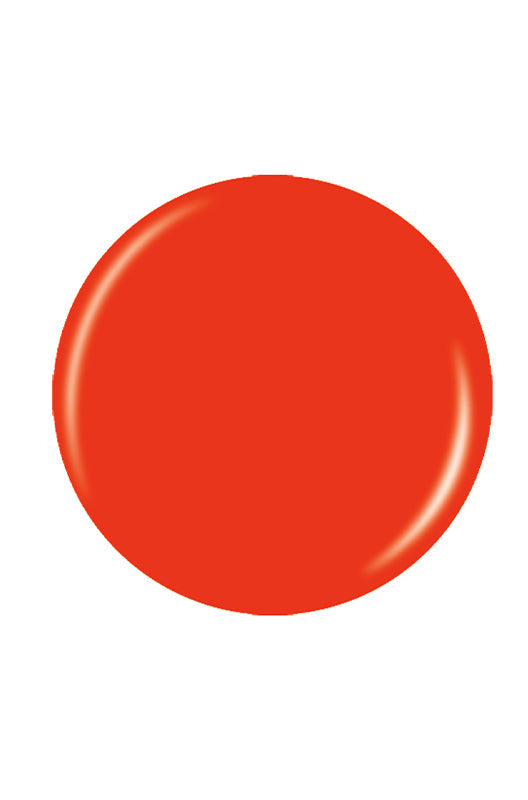 Illustration of fiery orange color in round shape as a sample color Pantone of nail color