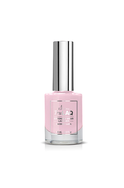 EzFlow TruLAQ French Pink Nail Polish - extended wear lacquer in baby pink shade, 0.5 fl oz bottle.