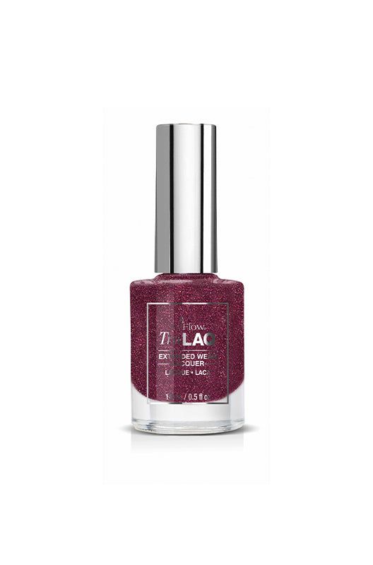 EzFlow TruLAQ Berry-tini Nail Polish - EzFlow TruLAQ extended wear lacquer in deep shimmer burgundy shade, 0.5 fl oz bottle.