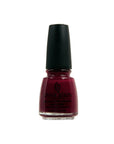 Magenta nail lacquer bottle with detailed text from China Glaze with Seduce Me color variant