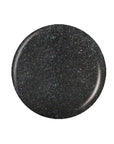 Sample color swatch of China Glaze nail polish in a sparkling black round shape