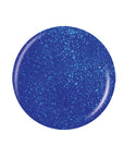 Vibrant shimmer blue round shape color swatch drop isolated in white background