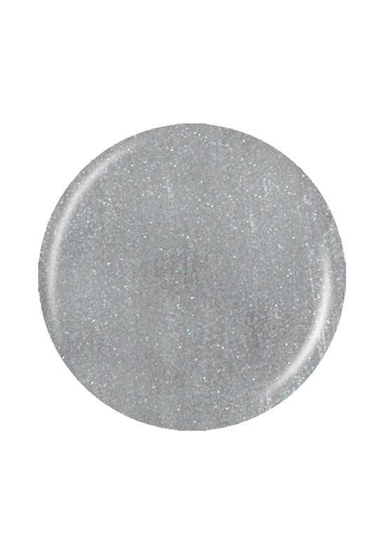 Metallic silver circle nail polish sample color swatch in white background