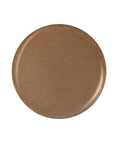 Glossy gold metallic badge nail polish sample color swatch in white scene