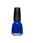 Front view of 0.5-ounce size bottle of a Bright blue bottle of nail polish from China Glaze with Simply Fa-blue-less variant