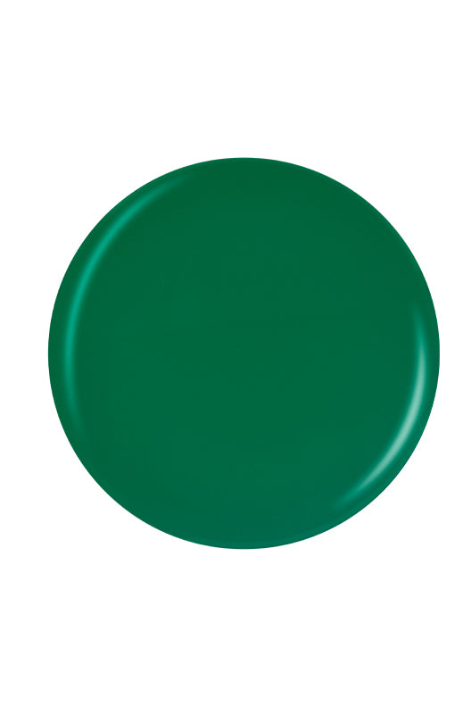Glossy deep green button color swatch sample lay in white color background