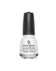 Front view of China Glaze Nail Lacquer in Snow color variant nail polish bottle