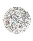 Round shape with super nova explosion of stars texture effect nail polish sample color swatch
