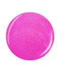 Glossy pink circle nail lacquer sample color swatch isolated in white background