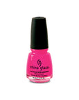 Front view of 0.5-ounce bottle of nail polish with hot pink shade from China Glaze with Rose Among Thorns color shade