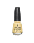 Front view of China Glaze nail polish in Lemon Fizz color shade with printed label text