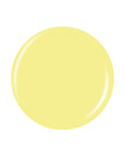 Pale yellow lemon color circle nail enamel sample color swatch in white bckdrop
