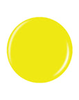 Glossy bright yellow circle nail lacquer sample color drop isolated in white background