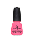 0.5-ounce bottle of nail polish with a black cap from China Glaze in Neon On & On - Pink - Creme color shade
