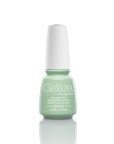 Front view of China Glaze - Gelaze nail lacquer top coat bottle with Re-fresh mint color variant