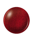A deep berry red metallic color nail polish sample color swatch of a circular shape isolated in white background