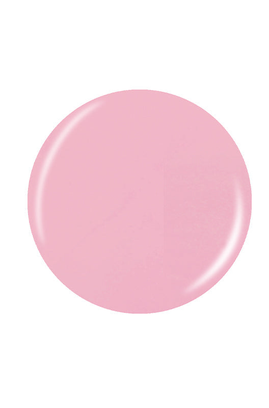 Bright baby pink round shape nail polish sample color swatch lay on a white setting