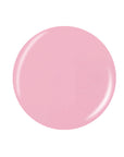 Bright baby pink round shape nail polish sample color swatch lay on a white setting