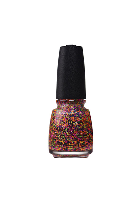 Nail polish bottle with text in expansive view from China Glaze in Point Me To The Party variant