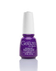 Nail polish bottle from China Glaze - Gelaze in Plur-Ple color variant on white background with shadow
