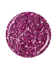 Shimmery magenta button nail polish sample color swatch in a white background