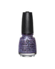 Front view of China Glaze Nail Lacquer in Pick Me Up Purple variant with black lid and label text