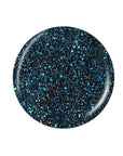 Navy blue glitter and dark blue round shape sample color swatch badge in white background