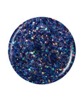 Translucent purple and blue glitters opal shape swatch color Pantone in white color background