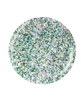 Green-gold holographic glitter round shape button nail enamel sample color swatch