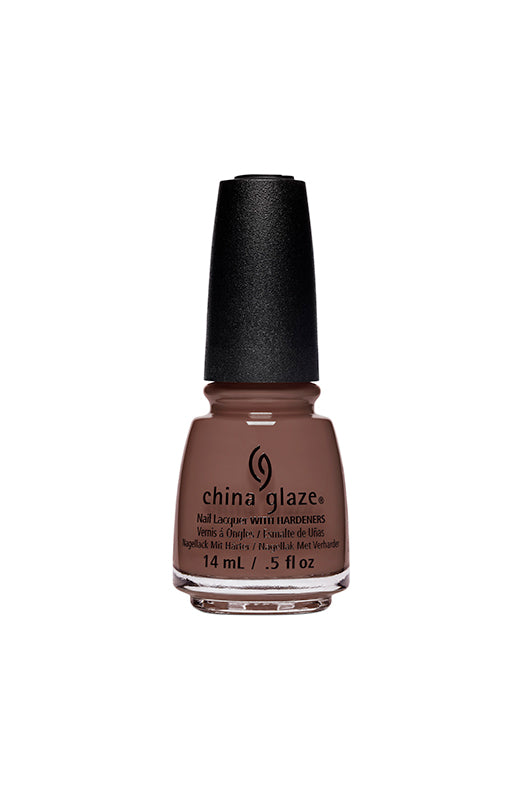 Frontal image of an 0.5-ounce capped bottle of China Glaze Nail Lacquer with Give Me S'More variant
