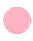 Glossy peony pink circle nail polish sample color swatch isolated in a white setting