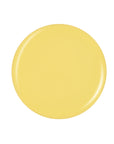 Bright buttery warm yellow button sample color swatch in white color setting